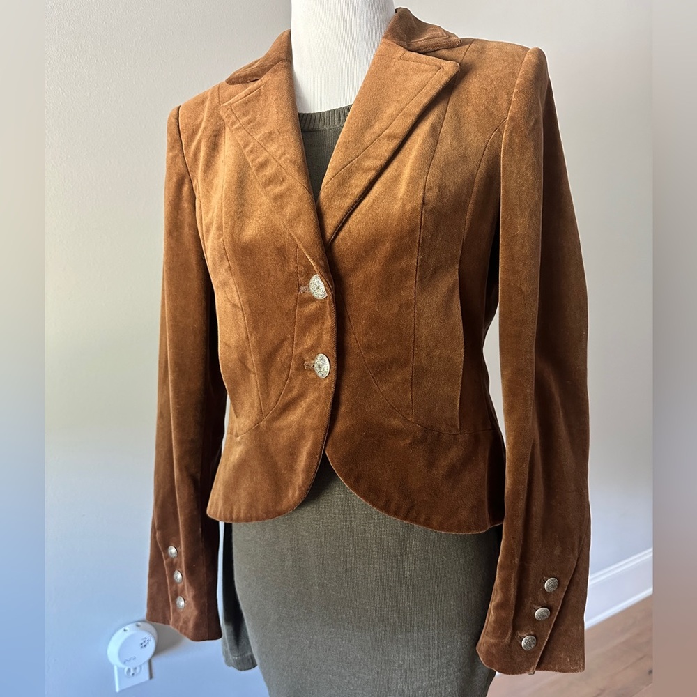 Women's Cole Haan Brown Velvet Blazer